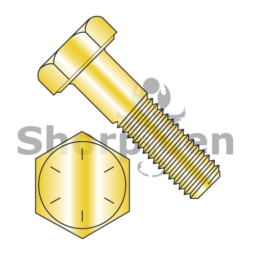 1-8X12 Coarse Thread Hex Cap Screw Grade 8 Zinc Yellow (Pack Qty 15) BC-100192CH8O