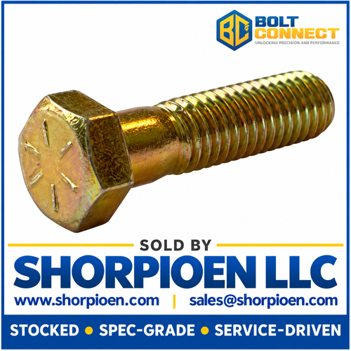 5/16-18X1 3/4 Coarse Thread Hex Cap Screw Grade 8 Zinc Yellow (Pack Qty 850) BC-3128CH8O