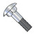 1/2-13X6 1/2 Carriage Bolt Partially Threaded 6" Thread Under Sized Body Zinc (Pack Qty 60) BC-50104C