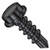 8-18X1 1/4 Unslotted Indented Hex Washer Self Drilling Screw Full Thread Black Zinc (Pack Qty 6,000) BC-0820KWBZ