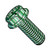10-32X1/4 Combo (Slotted/Phillips) Indent Hex washer Machine Screw Full Thread Zinc and Green (Pack Qty 9,000) BC-1104MCWG