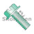 8-32X1/2 Slotted Indented Hex Washer Head Machine Screw Fully Threaded Zinc and Green (Pack Qty 8,000) BC-0808MSWG