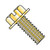 10-24X1/2 Slotted Indented Hex Washer Head Machine Screw Fully Threaded Zinc Yellow (Pack Qty 7,000) BC-1008MSWY