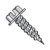 7-16X3/4 Slotted Ind Hex washer 1/4" Across The Flats Full Thread Self Piercing Screw Sharp Point Zinc (Pack Qty 6,000) BC-0712PSW