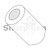 6X1 Five Sixteenths Round Spacer Nylon (Pack Qty 1,000) BC-311606RSN