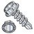 1/4-14X1 1/2 A/F.428-.437 Unslotted Ind Hex Washer Serrate Self Drill Full Thread Zinc (Pack Qty 1,250) BC-142407KWS