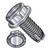 10-24X3/8 Slotted Indent Hex Washer Serrated Thread Cutting Screw Type 1 Full Thread Zinc (Pack Qty 8,000) BC-10061SWS