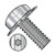 10-24X1/2 6 Lobe Pan Square Cone 410 Stainless Sems Fully Threaded 18-8 Stainless Steel (Pack Qty 5,000) BC-1008CTP188