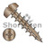 8X5/8 Phil Pan Deep Thread Wood Screw Type 17 Full Thread Steel Antique Brass Finish (Pack Qty 10,000) BC-0810DPP17DAB