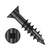 8X1 5/8 Flat Head Nibbed Square Recess Deep Thread Wood Screw Type 17 2/3 Thread Black Oxide (Pack Qty 4,800) BC-0826DQF17DB