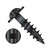 10-9X2 1/2 Square Recess Round Washer Head Deep Thread Type 17 Wood Screw 2/3 Thread Black Oxide (Pack Qty 1,750) BC-1040DQRW17DB