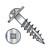 8-11X2 1/4 Square Recess Round Washer Head Deep Thread Type 17 Wood Screw 2/3 Thread Zinc (Pack Qty 1,000) BC-0836DQRW17D