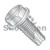 6-32X5/16 Slotted Indented Hex Washer Thread Cutting Screw Type 23 Fully Threaded Zinc (Pack Qty 10,000) BC-06053SW