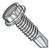 12-24X1 Unslotted Hex washer Self Drilling Screw Full Thread 18-8 Stainless Steel (Pack Qty 1,000) BC-1216KWMS188