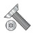 6-32X3/16 6 Lobe Flat Undercut Machine Screw Fully Threaded 18 8 Stainless Steel (Pack Qty 5,000) BC-0603MTU188