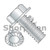 6-32X3/8 Unslotted Indented Hex Washer Head Serrated Machine Screw Full Thread Zinc (Pack Qty 10,000) BC-0606MWS