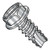 8-18X3/8 Slotted Indent Hex Washer Thread Cut Screw Type 25 Full Thread 18 8 Stainless Steel (Pack Qty 2,500) BC-08065SW188