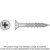 Simpson Strong-Tie T08J100FX-RP20 Marine Screw, Flat Head — #8 x 1 in. #2 Phillips Drive, Type 316 (20-Qty)
