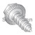 10-16X1 Unslotted Indent Hex washer Serrated Self Tap Screw Type A B Full Thread 18 8 Stainless (Pack Qty 2,000) BC-1016ABWS188