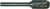 TRU-CUT CARBIDE BURR CYLINDRICAL BALL NOSE DOUBLE CUT 1/4 SHANK 3/8 DIA X3/4 HEAD LENGTH (Pack of 1 pc) Part No. CBSC-3