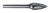 TRU-CUT CARBIDE BURR POINTED TREE DOUBLE CUT 1/4 SHANK 1/4 DIA X5/8 HEAD LENGTH (Pack of 1 pc) Part No. CBSG-1