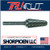 TRU-CUT CARBIDE BURR TREE SHAPE DOUBLE CUT 1/4 SHANK 3/8 DIA X1-1/16 HEAD LENGTH (Pack of 1) Part No. CBSL-3
