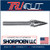 TRU-CUT CARBIDE BURR CONE SHAPE DOUBLE CUT 1/4 SHANK 1/4 DIA X1 HEAD LENGTH (Pack of 1 pc) Part No. CBSM-3