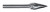 TRU-CUT CARBIDE BURR CONE SHAPE DOUBLE CUT 1/4 SHANK 3/8 DIA X5/8 HEAD LENGTH (Pack of 1 pc) Part No. CBSM-4