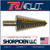TRU-CUT STEP DRILL CONICAL CUTTER HSS 3/4 MAX STEPS 1/4-3/4 BY 1/16 3/8 SHANK (Pack of 1) Part No. CM.750
