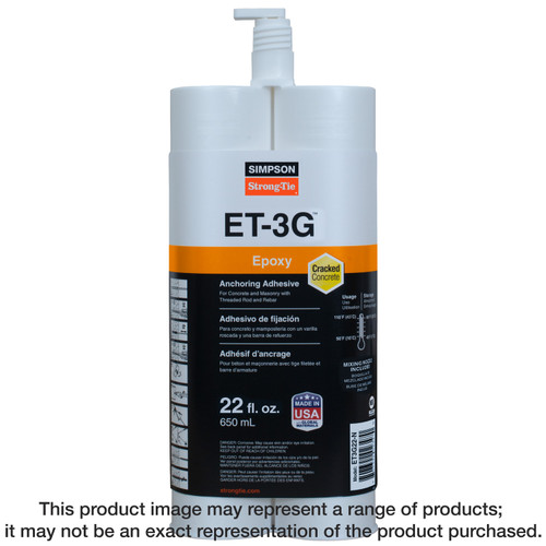 Simpson Strong-Tie ET3G22-N 22oz Epoxy Anchoring Adhesive – For Threaded Rod & Rebar In Concrete/Masonry