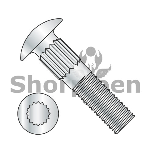 5/16-18X7/8 Ribbed Neck Carriage Bolt Fully Threaded Zinc BC-3114CR by Shorpioen Box Qty 1,000 