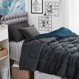 Faded Black/Nightfall Navy Reversible Twin XL Comforter Set