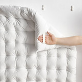 Rainha Cushion Tufted College Headboard - White Velvet