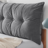 Rainha - Plush Tufted College Headboard - Dark Gray