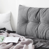 Rainha - Plush Tufted College Headboard - Dark Gray