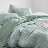 Velvet Crush - Coma Inducer® Twin XL Duvet Cover - Crinkle Iced Green