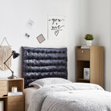 Rainha Cushion Tufted College Headboard - Velvet Crush - Dark Gray