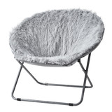 Giant Moon Chair - Mega Furry Plush Glacier Gray