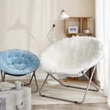 Giant Moon Chair - Mega Furry Plush White