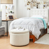 STORAGE COMFORT SEAT OTTOMAN - WHITE
