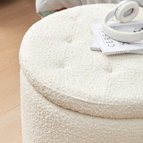 STORAGE COMFORT SEAT OTTOMAN - WHITE