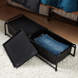 UNDERBED STORAGE - LIDDED 2 SECTION - BLACK