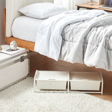 UNDERBED STORAGE - LIDDED 2 SECTION - WHITE