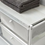 MULTIPURPOSE DRAWERS WITH SHELF - WHITE / WHITEWASH TOP