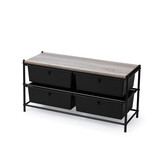 MULTIPURPOSE DRAWERS WITH SHELF - BLACK / ROYAL OAK TOP