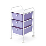 STORAGE CARTS - 3 DRAWER SHELF - PURPLE