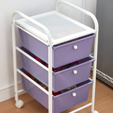 STORAGE CARTS - 3 DRAWER SHELF - PURPLE