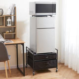 THE FRIDGE STAND SUPREME - BLACK PIPE FRAME WITH LIGHT GRAY DRAWERS
