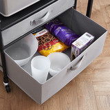 THE FRIDGE STAND SUPREME - BLACK PIPE FRAME WITH LIGHT GRAY DRAWERS