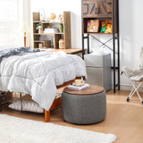 STORAGE TABLE OTTOMAN - GRAY / WHITE